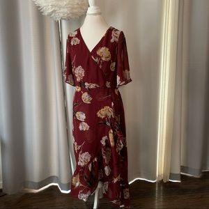 Target ruffle wrap peony dress XL